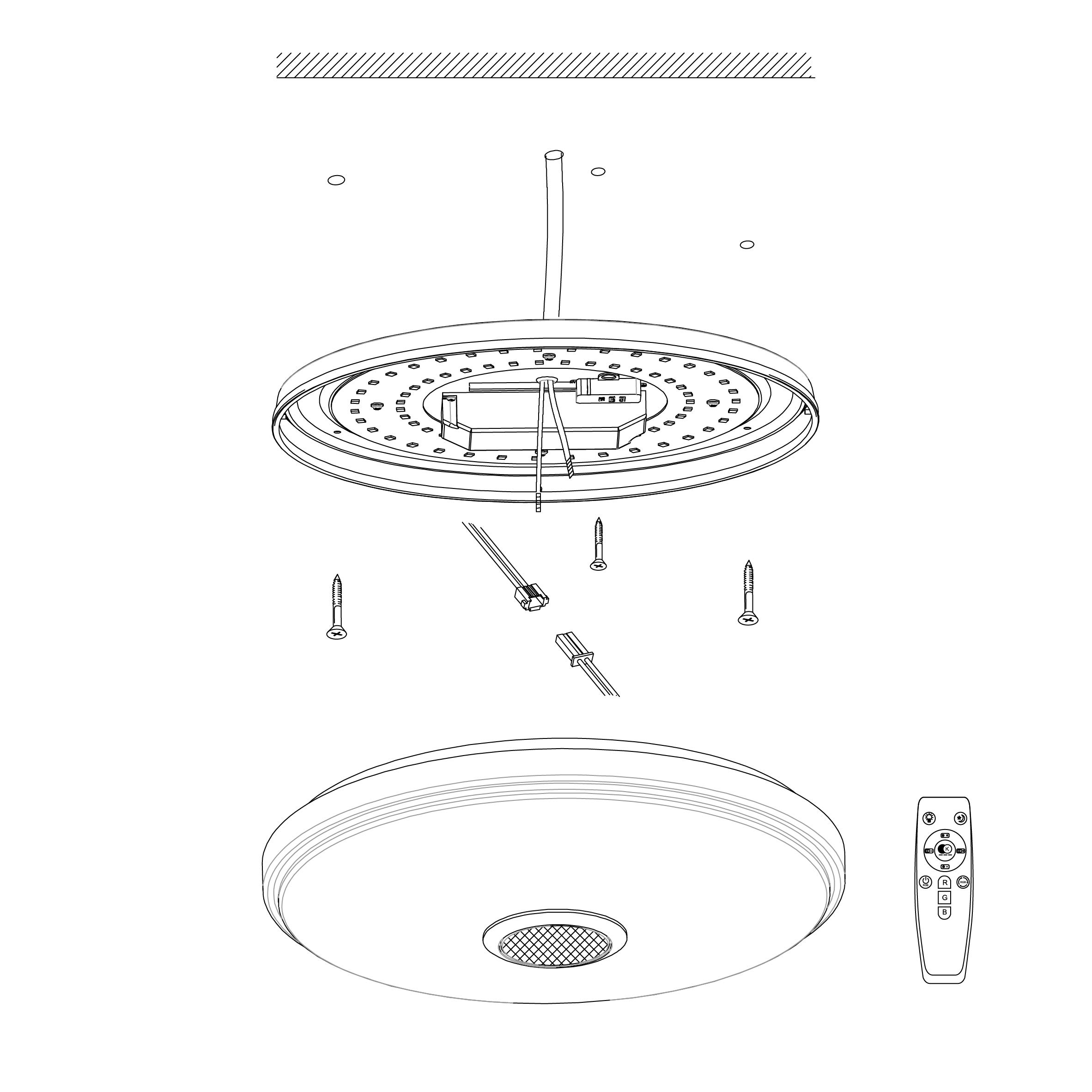 EGLO LED Deckenlampe Milazzo, Badezimmer Lampe mit Fernbedienung | Kristall-Effekt Deckenleuchte mit Bluetooth Lautsprecher, warmweiß-kaltweiß, RGB, Nachtlicht, dimmbar, Weiß, IP44, Ø 40cm