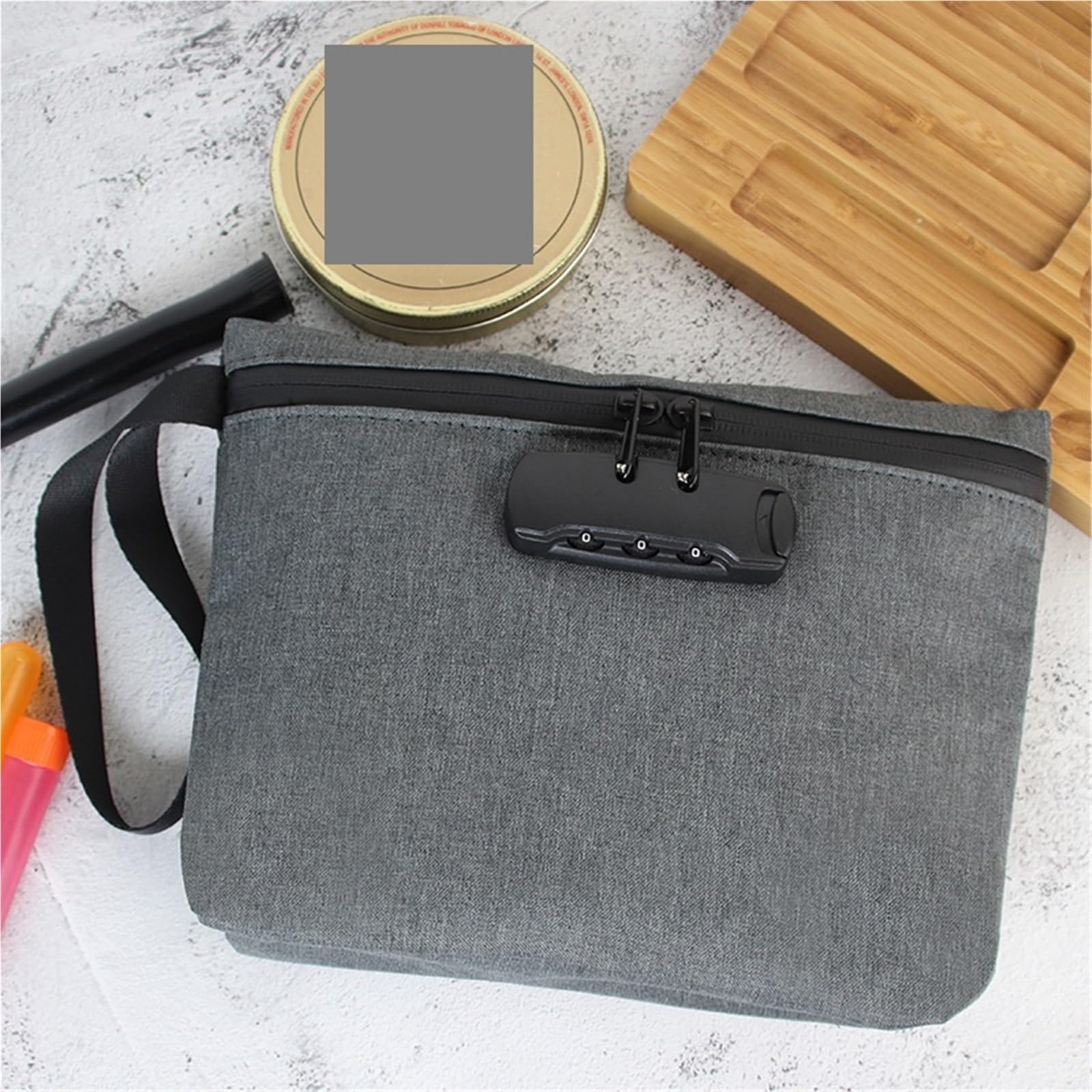 Bolsa de almacenamiento viaje con archivos bloqueo contraseña, bolso mano certificados tarjetas crédito, bolsa impermeable Para Documentos(Gray A)