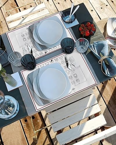 Miniatura 4 de Laundry Dry Fold Repeat Wash Table Placemats for Dining Table Set of 2,Cotton Linen Cloth Kitchen Place Mats with Pocket,Burlap