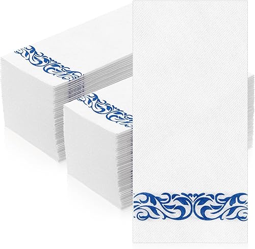 Miniatura 1 de Paquete de 200 servilletas desechables de lino, elegantes servilletas de papel decorativas, suaves y absorbentes, toallas de invitados para baño,