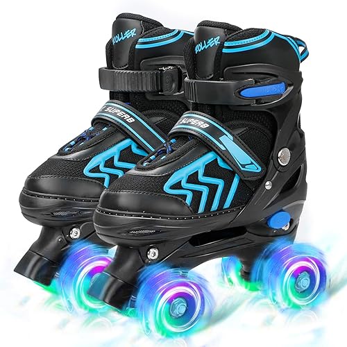 Miniatura 7 de SZHZS Patines ajustables para niños pequeños con ruedas iluminadas para niños y niñas principiantes para deportes en interiores y exteriores