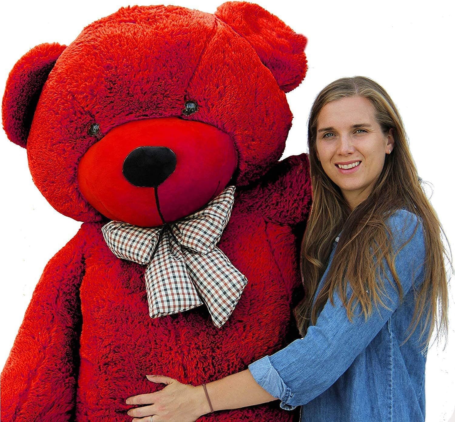 Soft Toys Teddy Bear for Girls & Kids Furry Soft Stuffed Spongy Plush Toy for Special Occasion for Birthday, Anniversary, Valentine's Day (6 Feet) (Red)