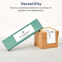 Vista 2 de Avery Matte White Rectangle Labels, Sure Feed Technology, 1" x 3", 400 Matte White Printable Labels