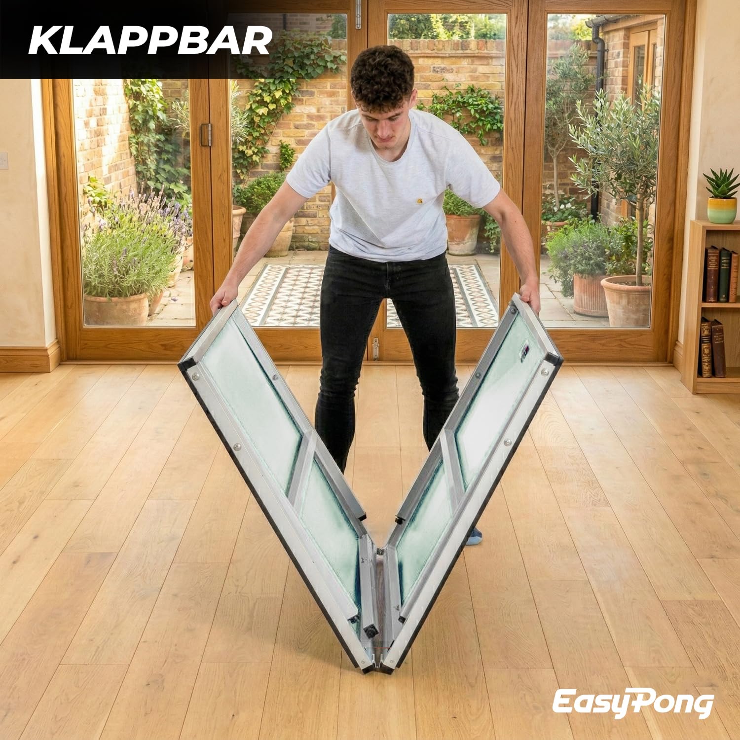 EasyPong® | Tischtennisplatte Blau | 182x91 cm | Premium Qualität | Leicht zu transportieren | Stabil | Ideal für Outdoor & Indoor | 2 Schläger + 4 Bälle | 100% Fun | OriginalCup®