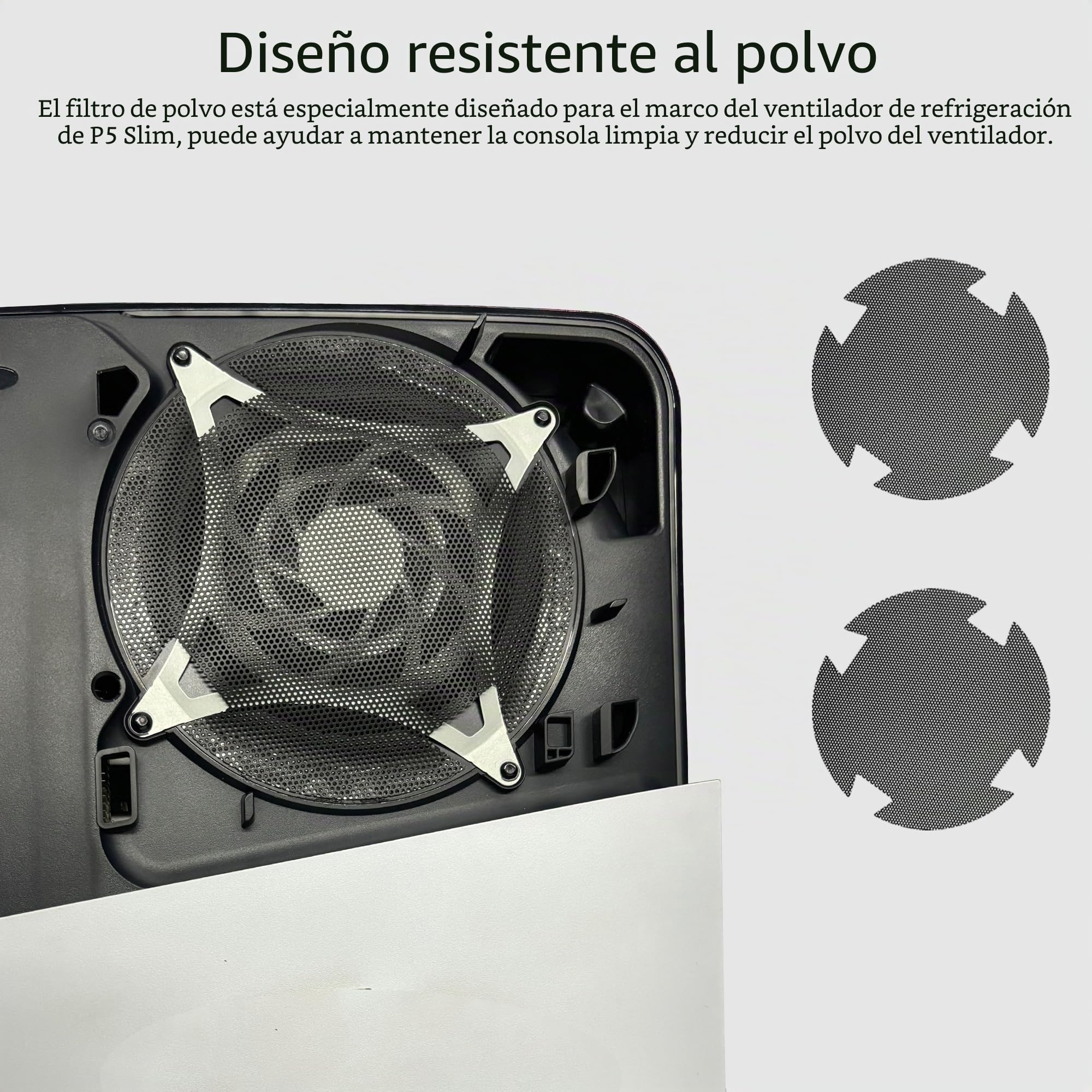 DOBEWINGDELOU Placa frontal para PS5 Slim Disc Edition con ventilación de refrigeración y filtro de polvo, placas de cubierta de consola de ABS a prueba de polvo de repuesto para carcasa lateral,