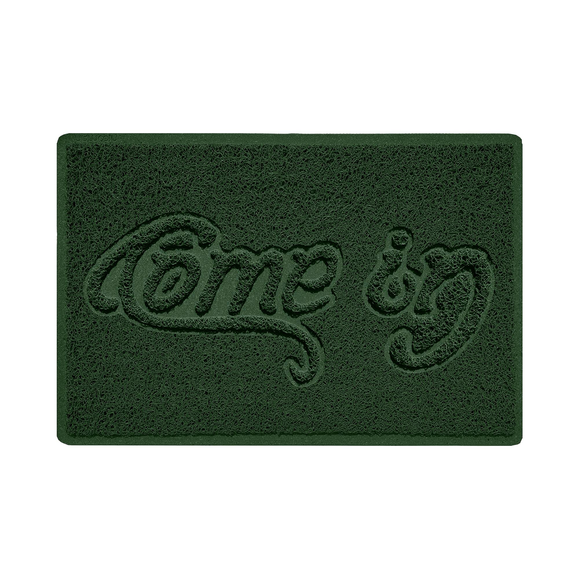 Nicoman COME-IN Embossed Shape Door Mat Dirt-Trapper Jet-Washable Doormat-(Use Indoor or Sheltered Outdoor)- (60x40cm/23.6x15.7inches, Small) Green