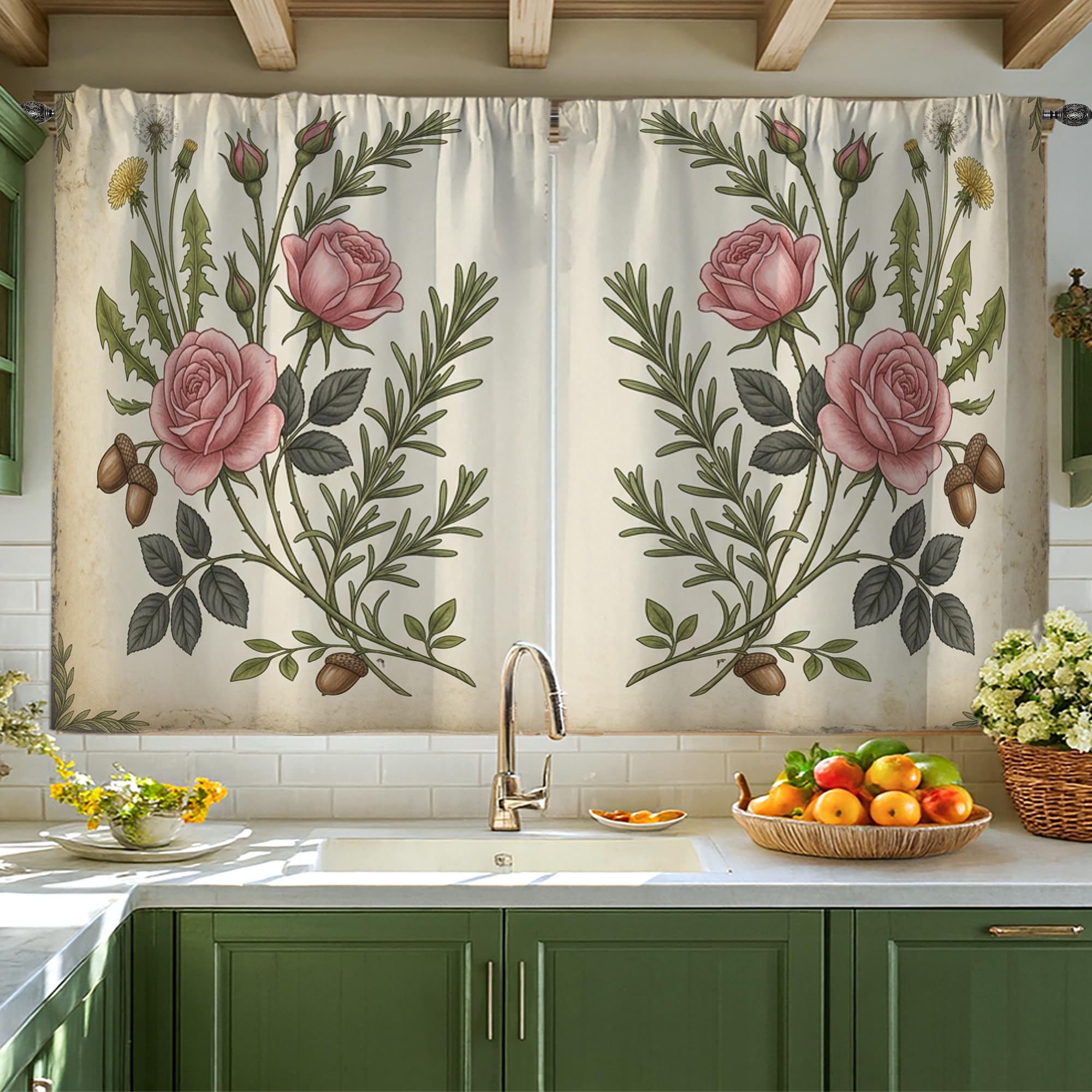 Rideaux de cuisine de qualité supérieure pour décoration de fenêtre soignée