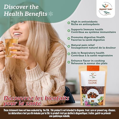 Miniatura 7 de Clavo entero orgánico prémium de 5.3 onzas (5.29 oz), grado seleccionado a mano, procedente de una granja orgánica certificada por USDA en Sri Lanka