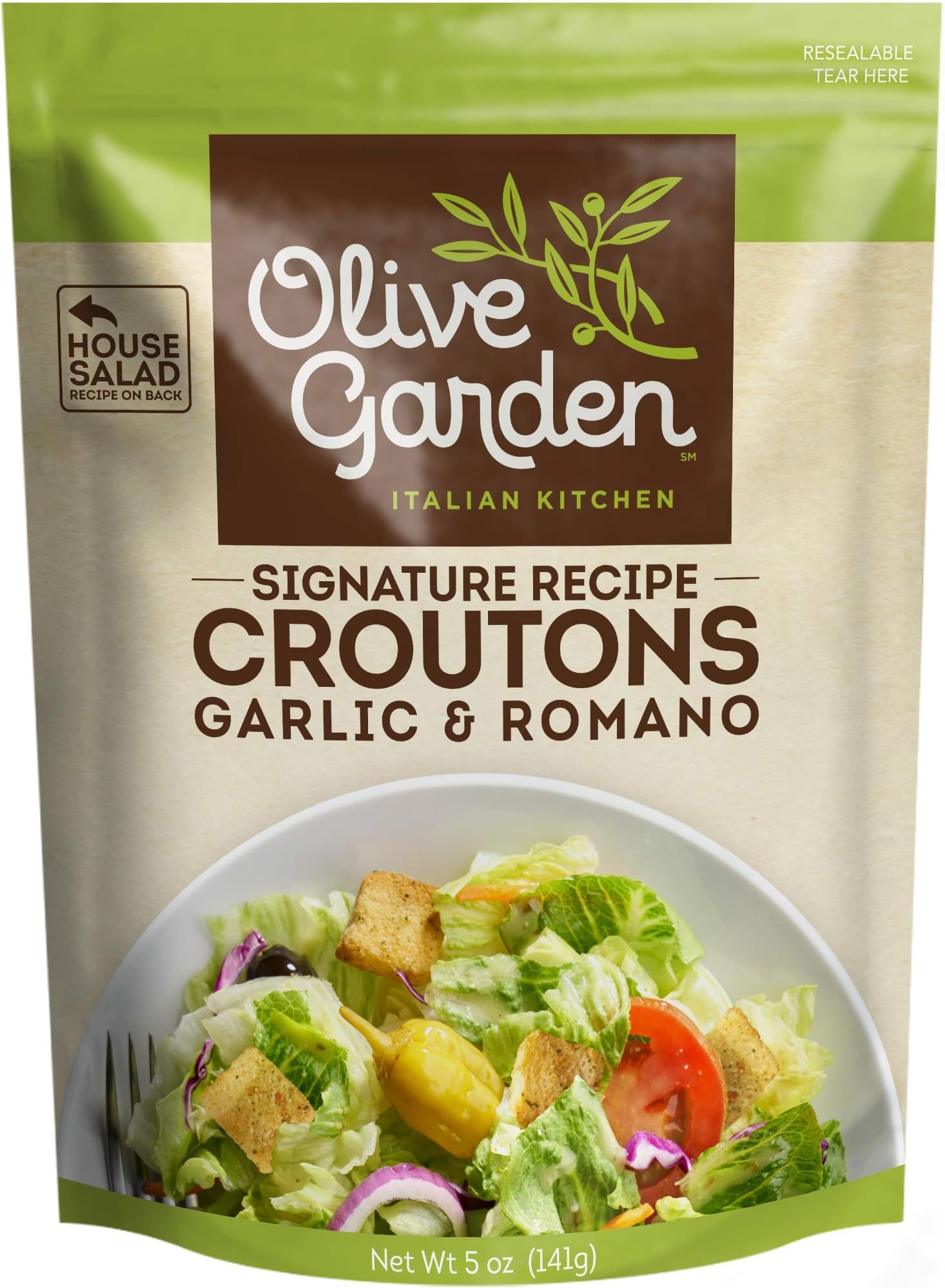Olive Garden | Garlic & Romano Seasoned Croutons | 5 Ounce, Pack of 9 | Crunchy Salad Topper