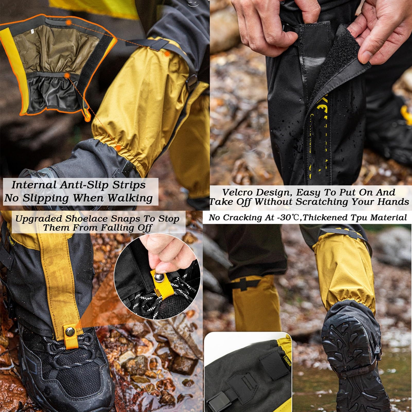 Guêtres De Jambe, Randonnée en Plein Air, Marche, Escalade, Chasse, Guêtres De Neige, Guêtres De Bottes De Randonnée Réglables, Adaptées À l'escalade