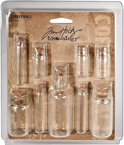 Advantus Corporation Tim Holtz TH92899 Idea-ology Corked Vials, Clear