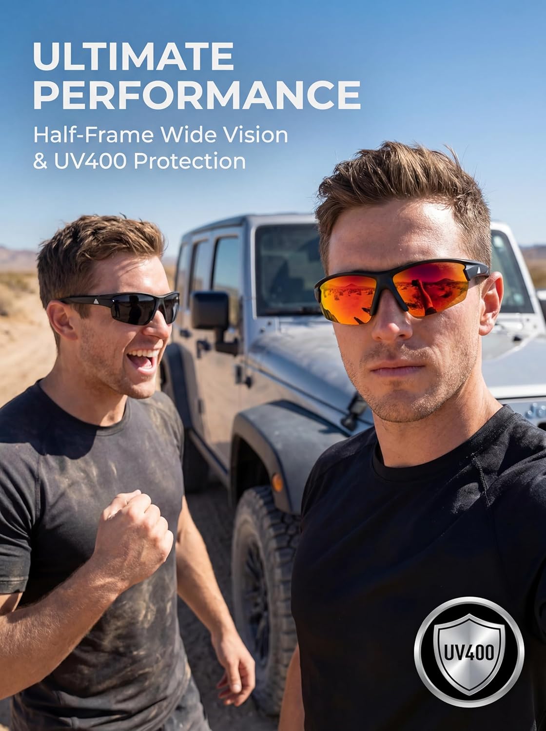 SIPLION Polarized Sunglasses Men Sports: Women UV400 Protection TR90 Frame Anti-Slip Wrap-Around for Driving Fishing Golf