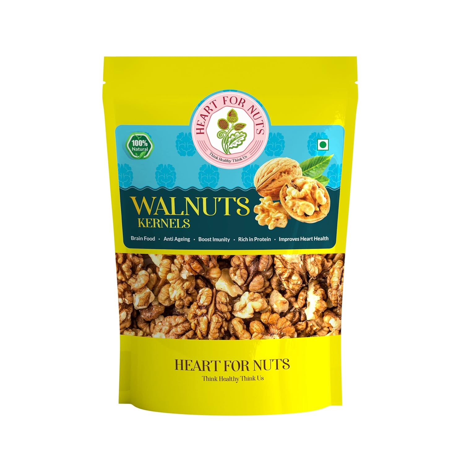 HEART FOR NUTS Natural Chile Walnut Kernels 200 gm Akhrot Giri High in Protein & Iron Low