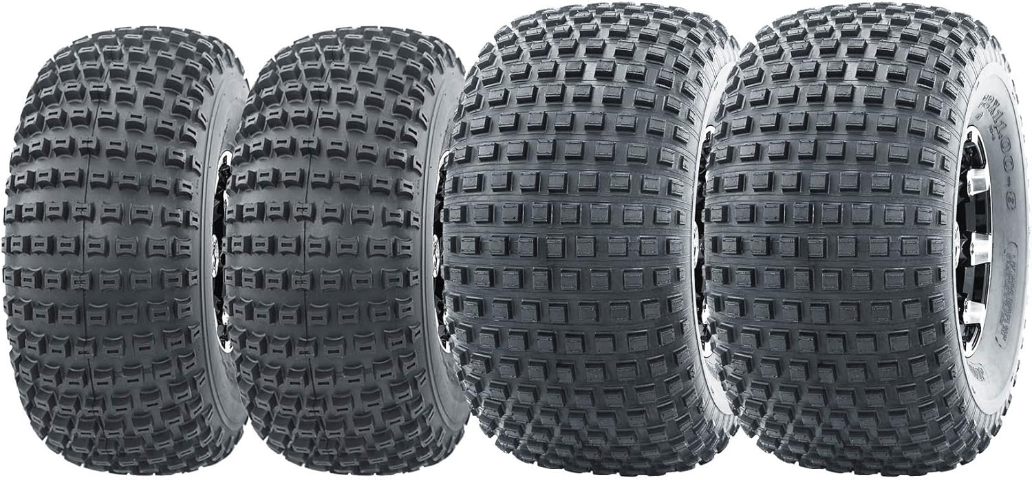 WANDA Full Set of 4 UTV ATV Tires 20x7-8 20x7x8 Front & 22x11-8 22x11x8 Rear 4PR