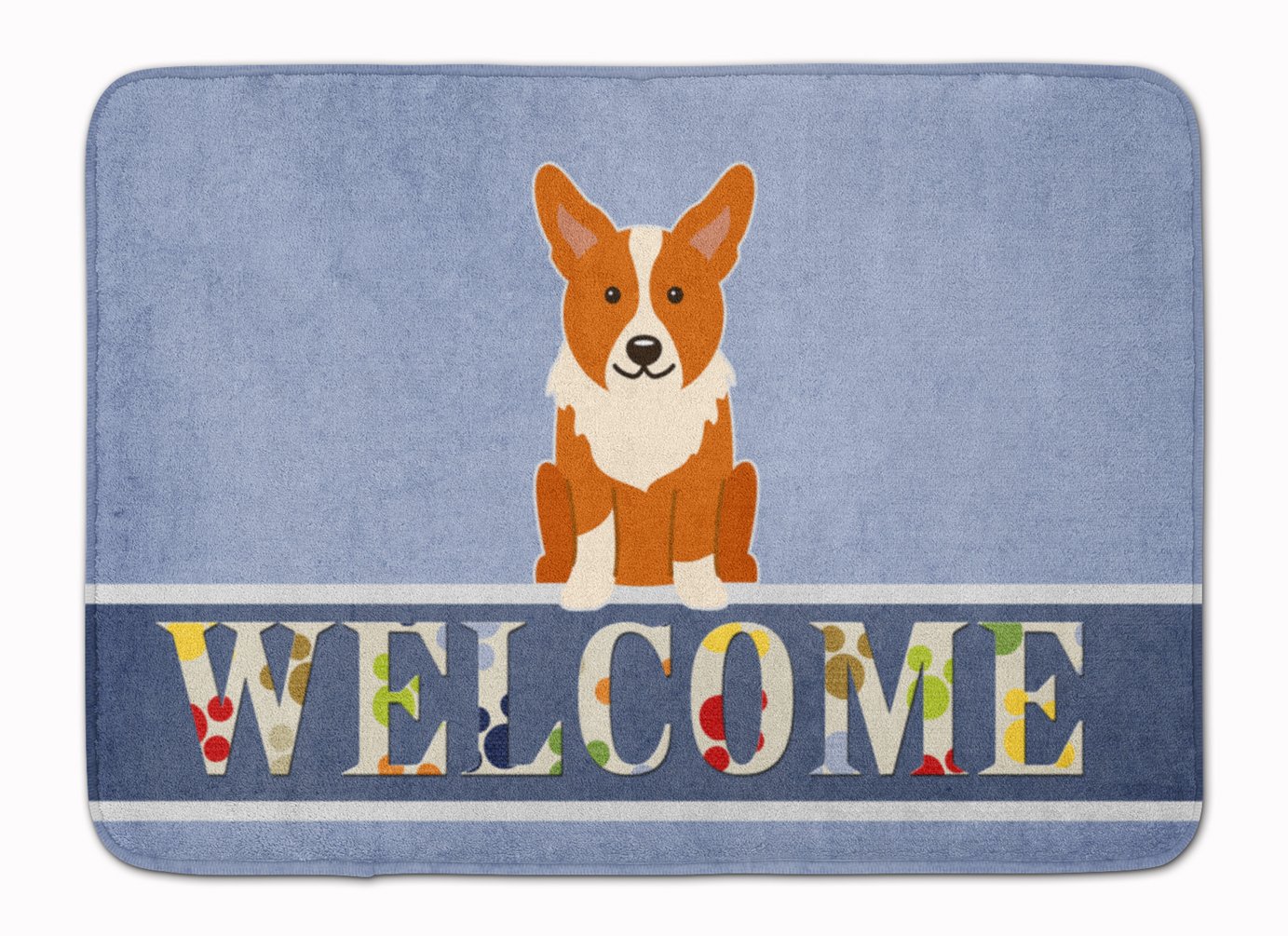 Caroline's Treasures BB5681RUG Corgi Welcome Machine Washable Memory Foam Mat, 19 X 27, Multicolor