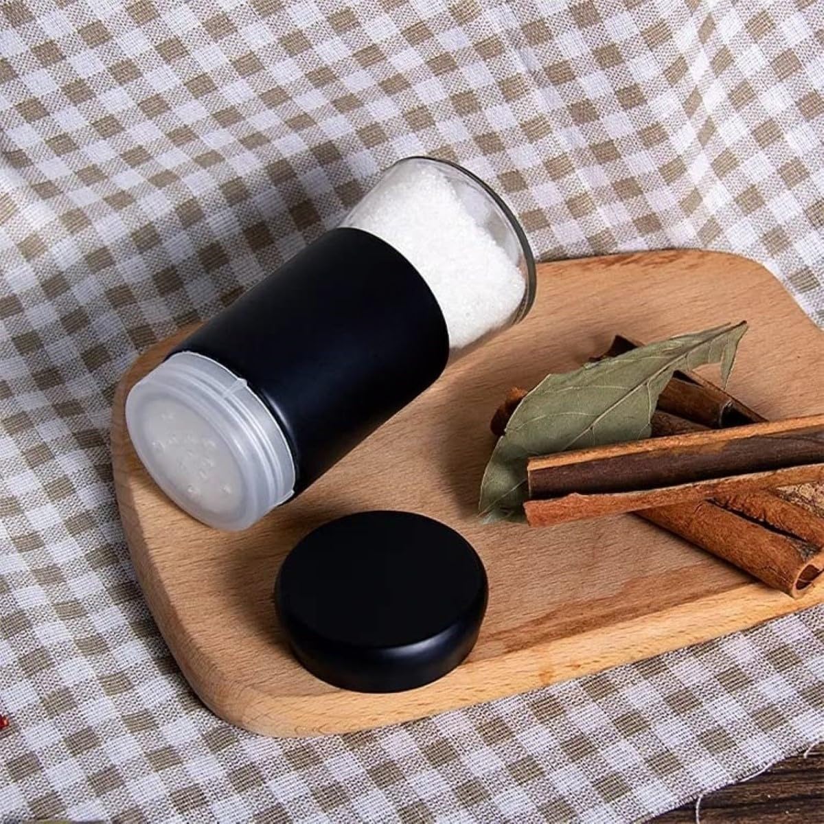 Salt Shaker for Professional Chef - Best Spice Mill Stainless Steel Salt and Pepper Shaker, Moisture-Proof Spice Dispenser, Holder Seasoning Condiment Set with Glass Bottom (Set of 2)