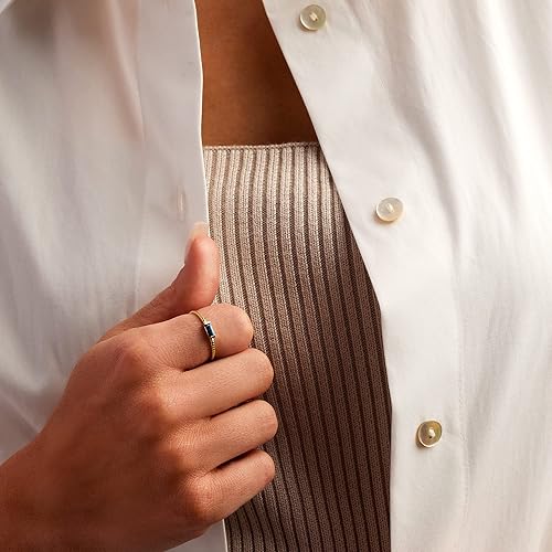 Miniatura 5 de RS Pure by Ross-Simons - Anillo con cuentas de zafiro de 030 quilates en oro amarillo de 14 quilates Piedra preciosa Zafiro