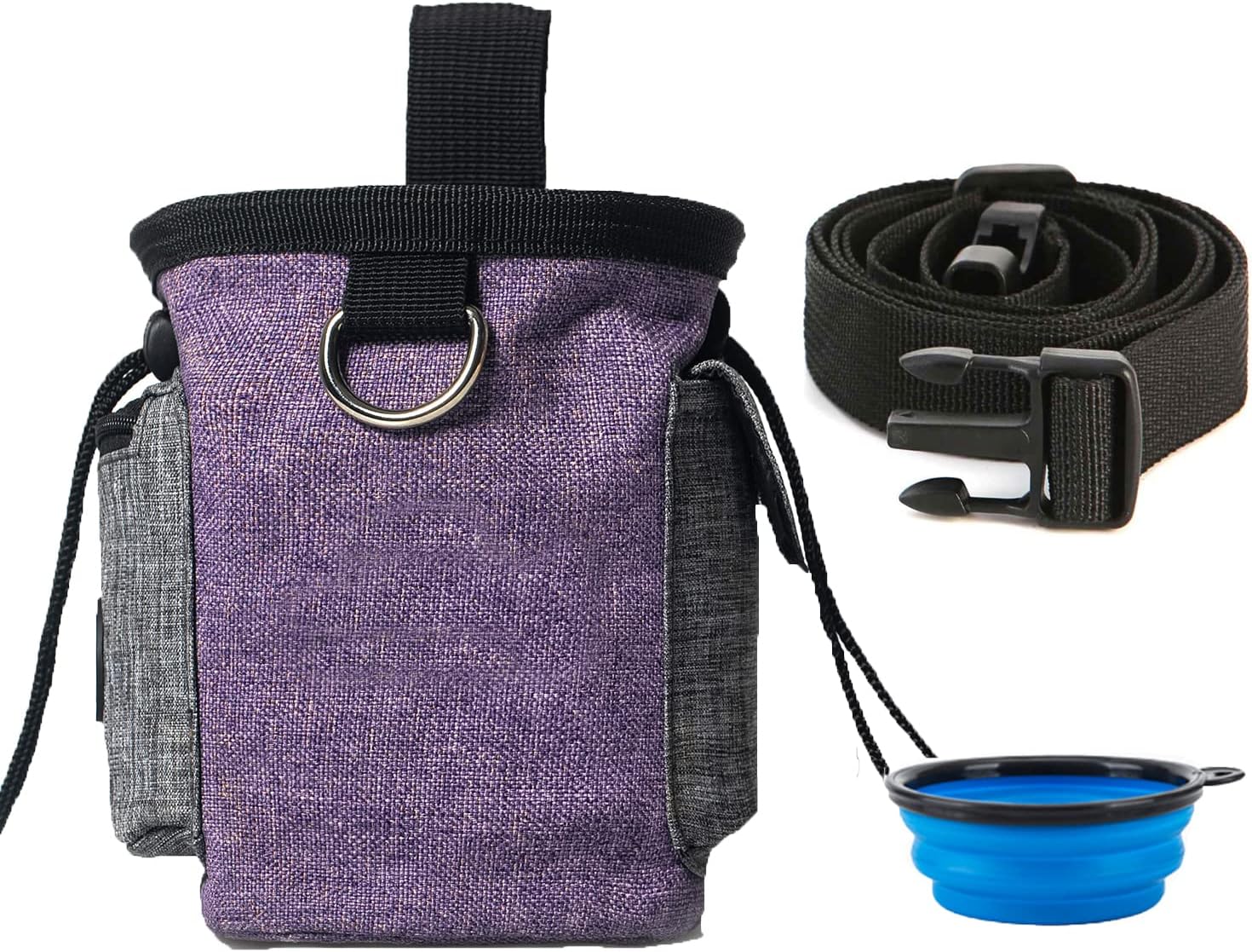 MYKOMI Pet Dog Treat Pouch Waist Bag + Dog Collapsible Bowl, Auto