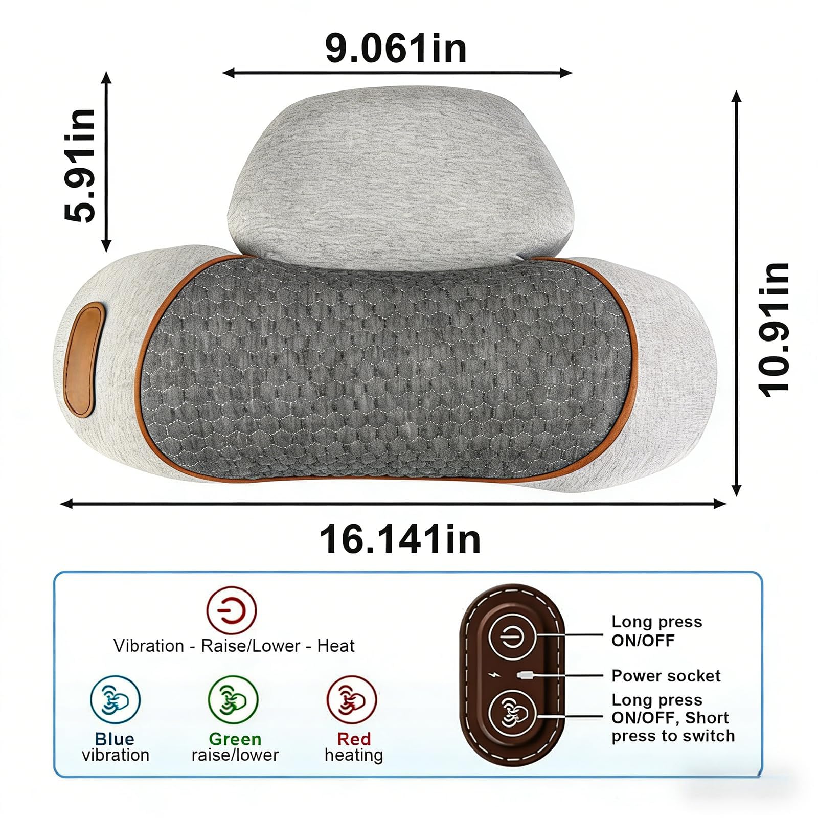 Masseur Cervical avec Chauffage, 2026 Oreiller de massage chauffant pour le cou avec vibration, Masseur Cervical et Dos Électrique, Pour le soulagement de la douleur
