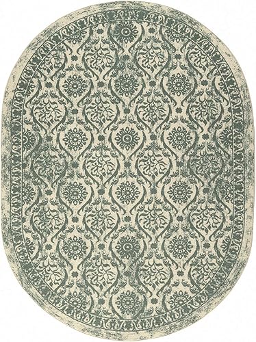 Miniatura 119 de Antep Rugs - Alfombras antideslizantes (antideslizante) 4 x 6 con parte trasera de goma floral geométrica de bajo perfil para interiores