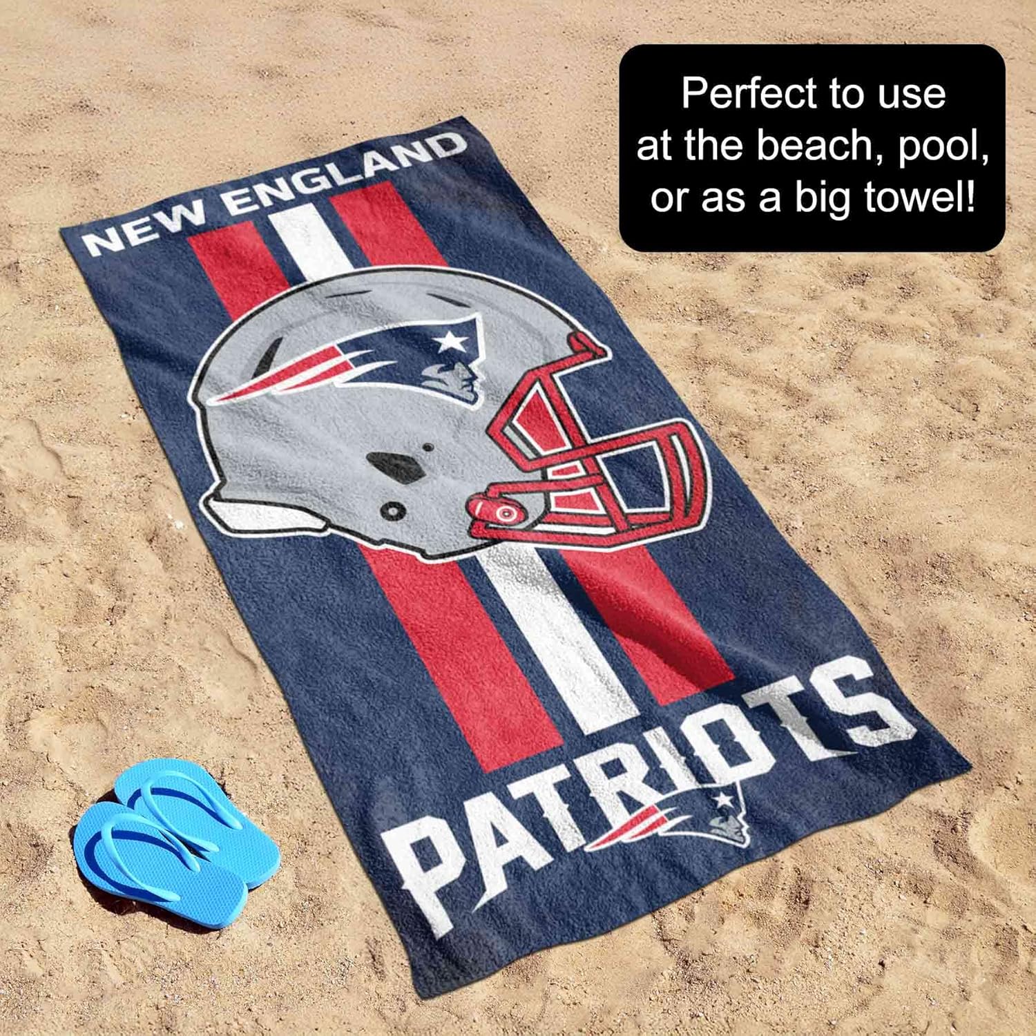 WinCraft New England Patriots Helmet 30x60 Inch Large Beach Towel
