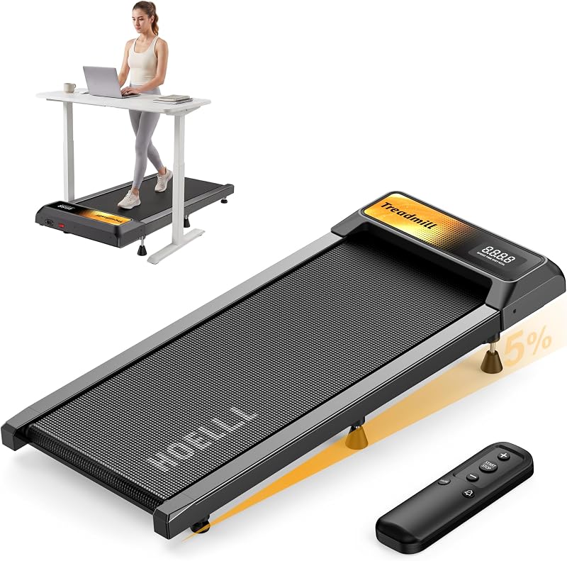 HOELLL Walking Pad Treadmill with 5% Incline for Home Office