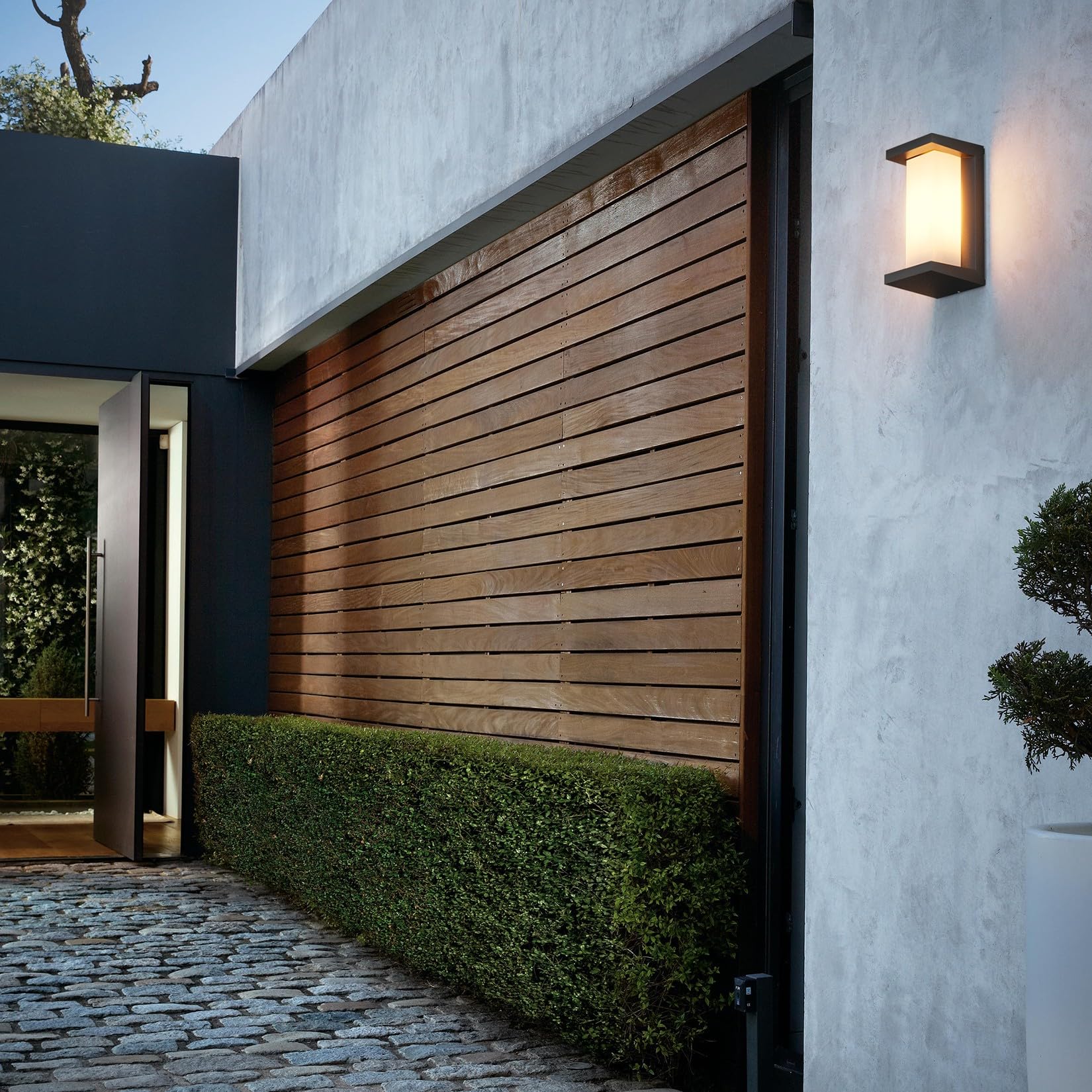 Klighten 2 pezzi lampada da parete per esterni con base E27, IP65, potenza massima 60W lampada da parete in alluminio, adatta per interni esterni, scale. (senza lampadina), Nero
