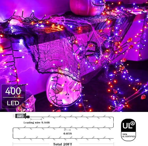 Miniatura 8 de Tira de luces LED rojas, blancas y azules, 400 LED, 19.7 pies, 8 modos, impermeable, para interiores y exteriores, 4 de julio, Día de la