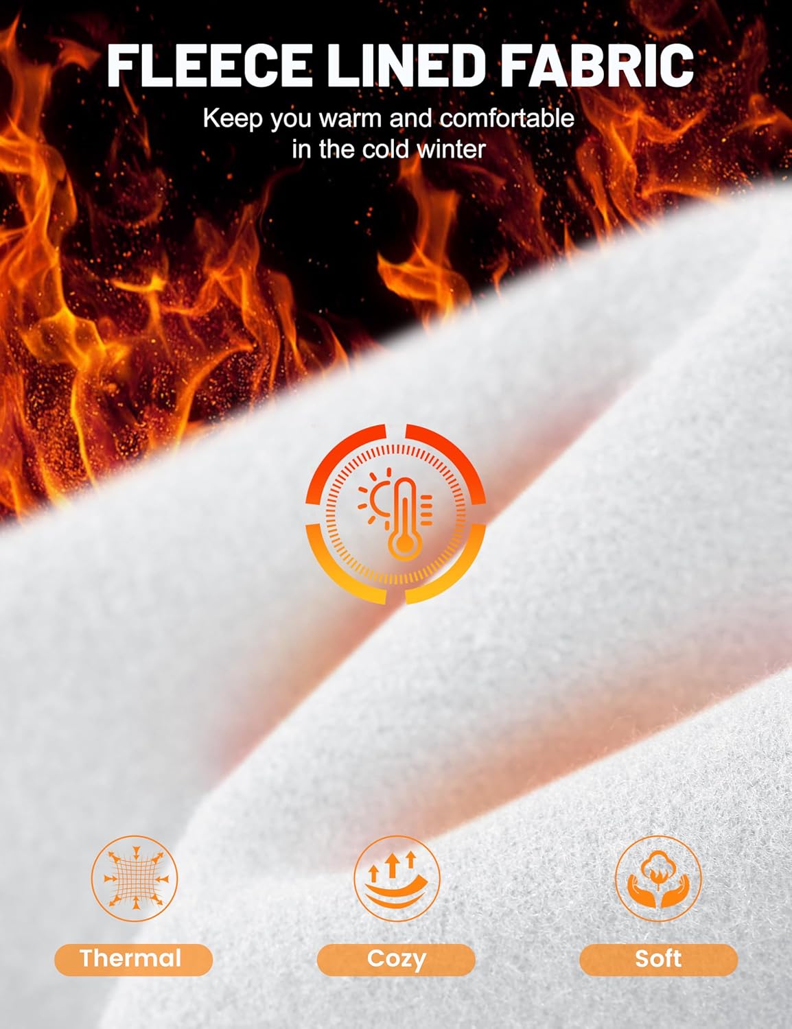 MAGCOMSEN Men's Fleece Lined Winter Warm Pants Water Resistant Active Running Gym Joggers Sweatpants with Zipper Pockets - Image 4