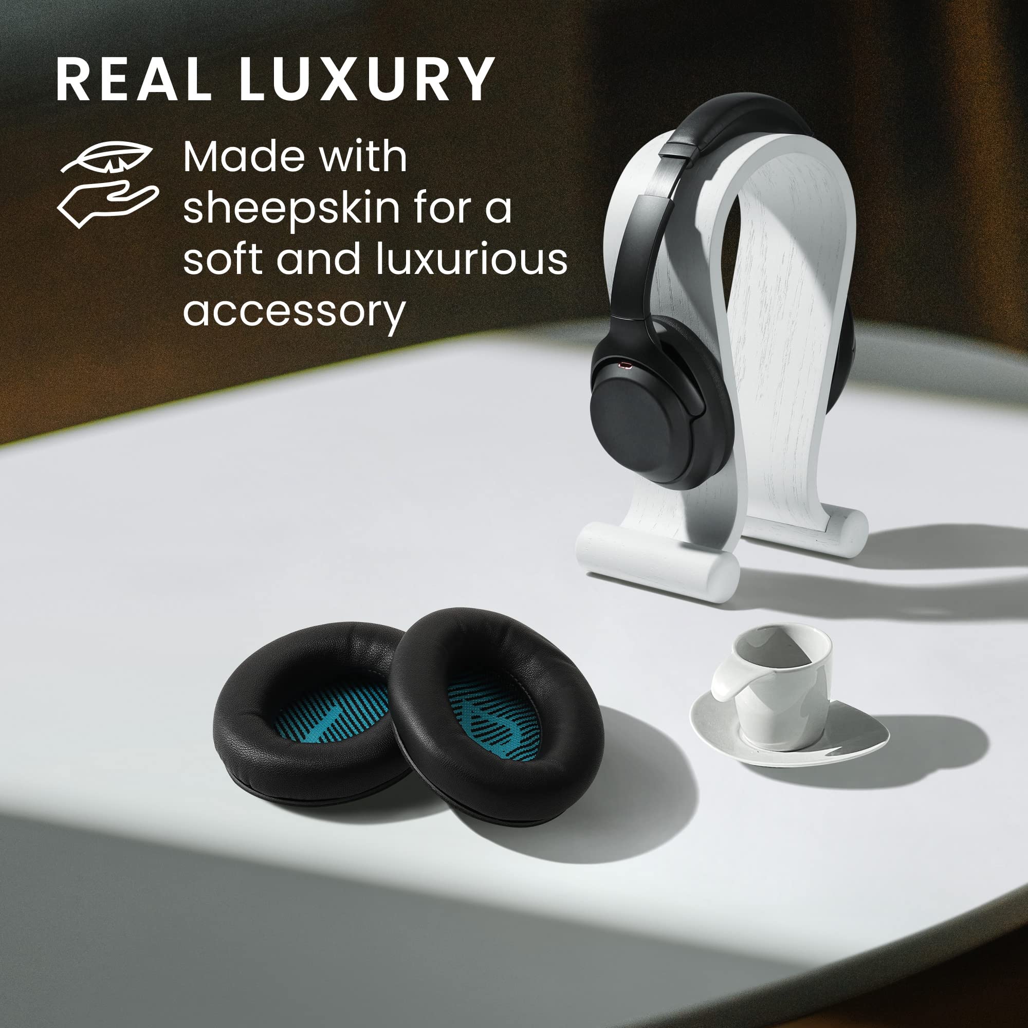 Coussinets Remplacement Casque Bose Soundlink II - Lot De 2, Simili Cuir Et Mousse | Noir