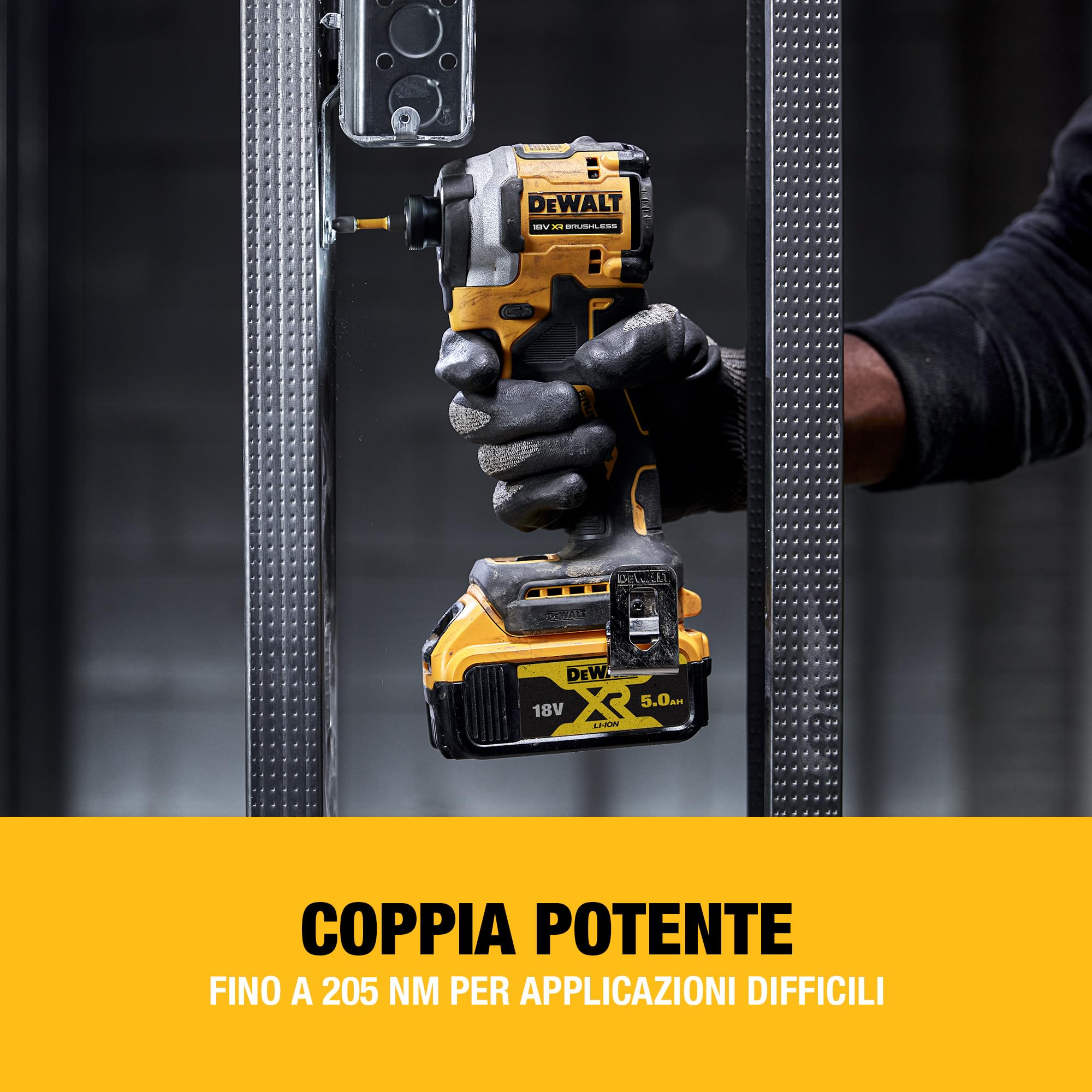 DEWALT Avvitatore a Impulsi Compatto Senza Spazzole 18V XR, Unità Singola, DCF850N-XJ