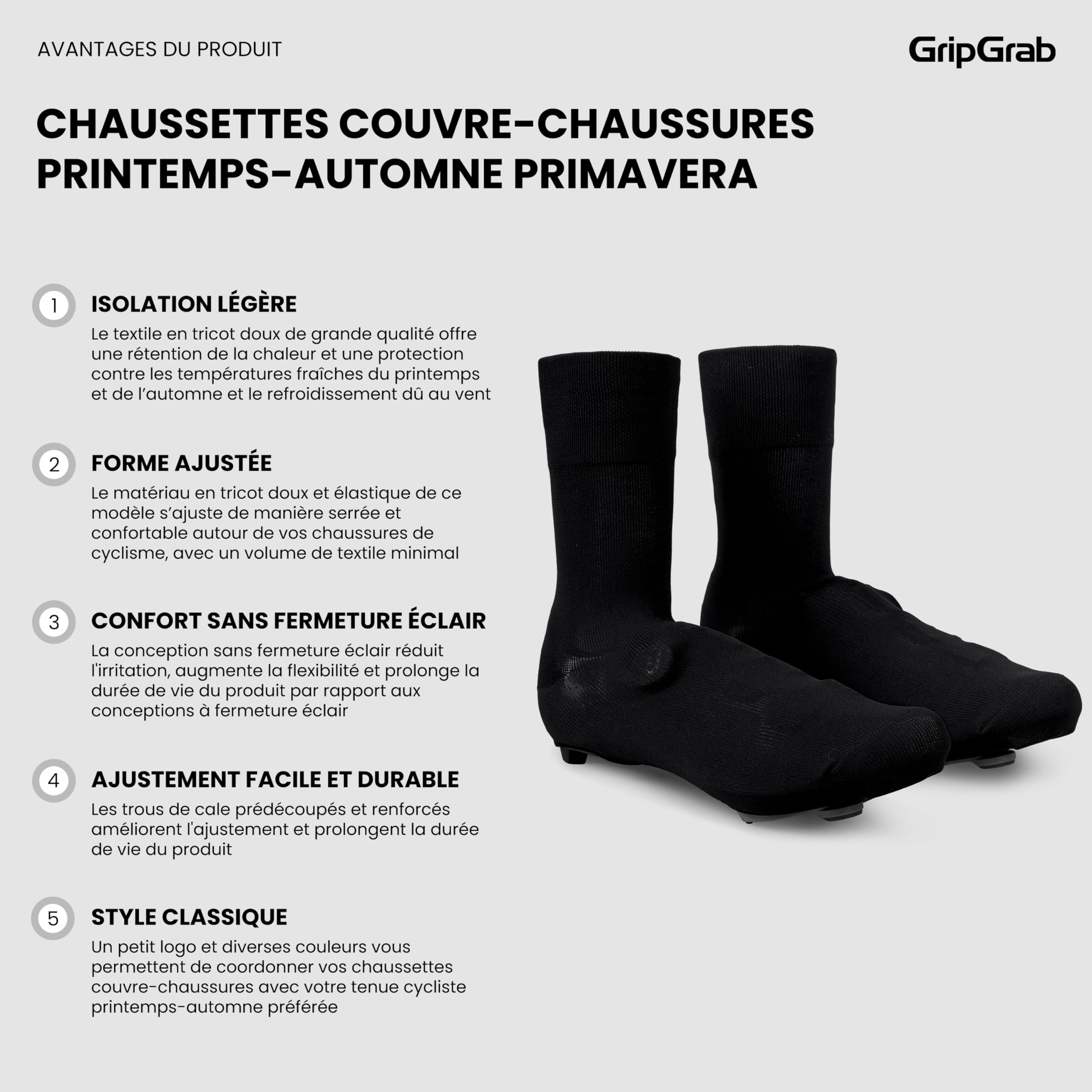 GripGrab Primavera Couvre-Chaussures Mi-Saison pour Vélo de Course Couvre-Chaussures Légers en Mailles Aero Cyclisme Belgian Booties