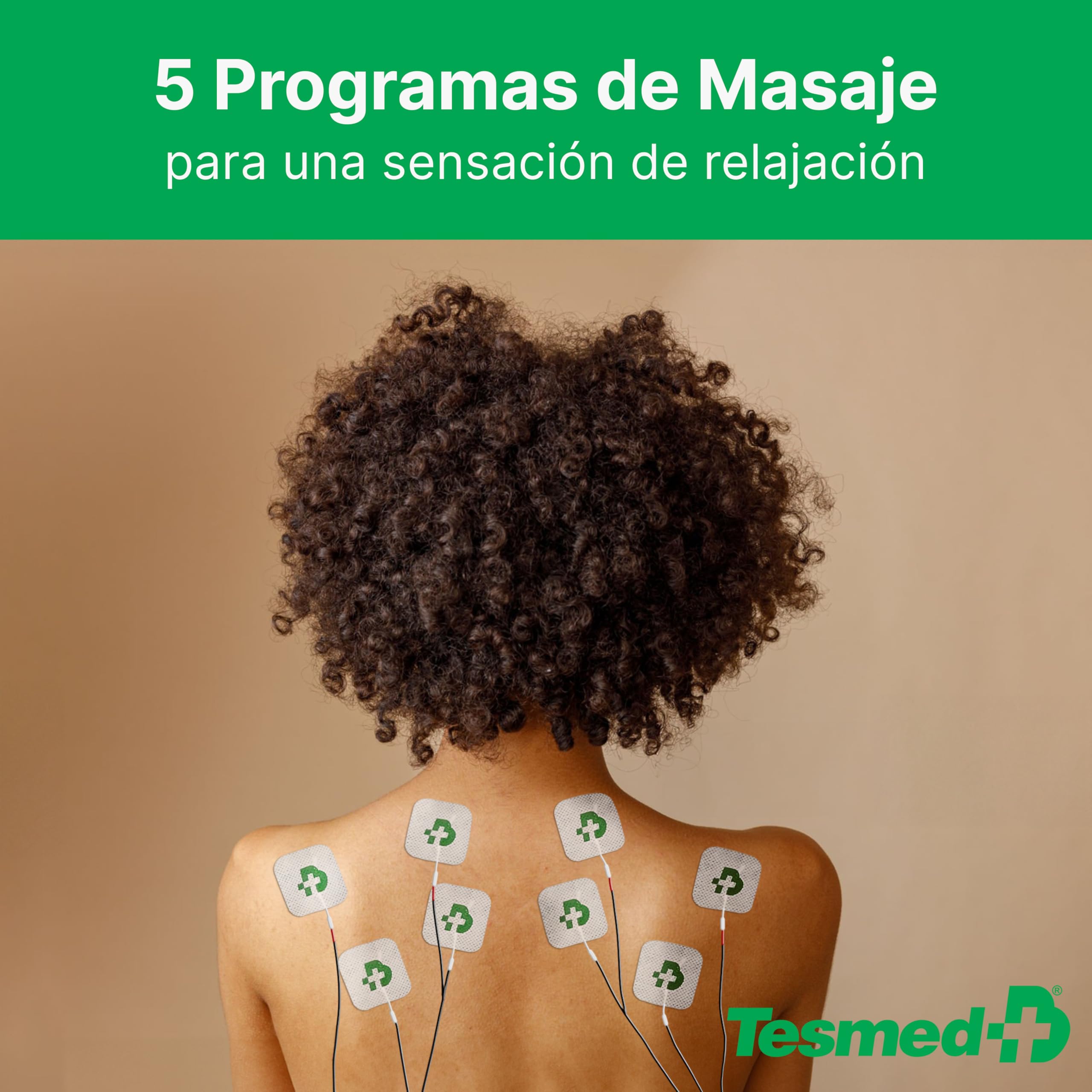 TESMED Fit Electroestimulador Muscular para EMS, TENS, Masaje (3 en 1), 22 Programas de los cuales 6 Personalizables, Aliviar el Dolor y Estimular Abdominales, Glúteos, Pectorales