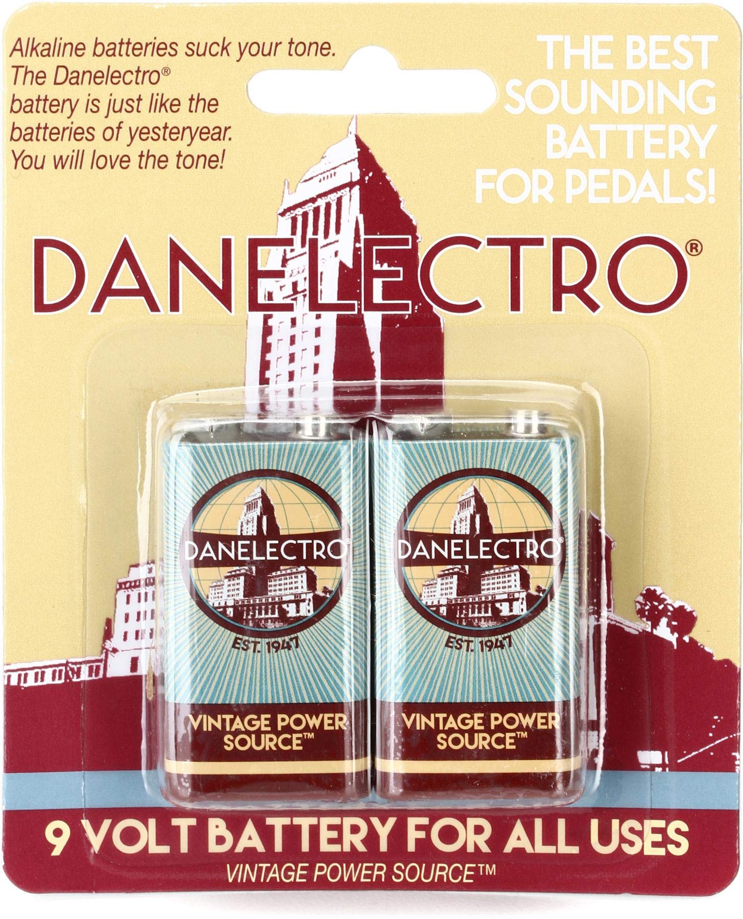 Amazon.co.jp: DANELECTRO ダンエレクトロ 9V 角型 マンガン乾電池 2個