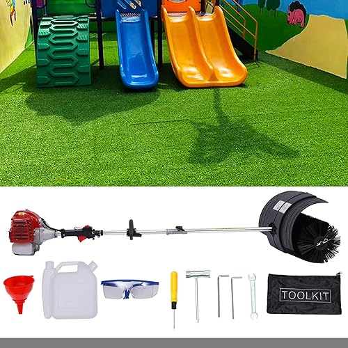 Miniatura 5 de Barredora de gasolina 52CC 1000ML Herramientas de limpieza de escoba de mano 1700 W 2.3HP césped artificial cepillo de alimentación barredora