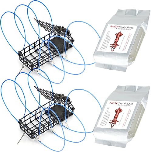 Miniatura 8 de AirFly Heavy Surf 6-Loop Crab Trap for Fishing Poles – Lead-Free, USA-Made, Premium Durable Loops – Ideal for Dungeness, Blue, Rock Crabs – Includes
