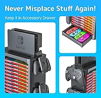 Vista 15 de Skywin Game Storage Tower and Controller Stand, Universal Game Holder & Console Stand with Left & Right Controllers, Game Disc Organizer