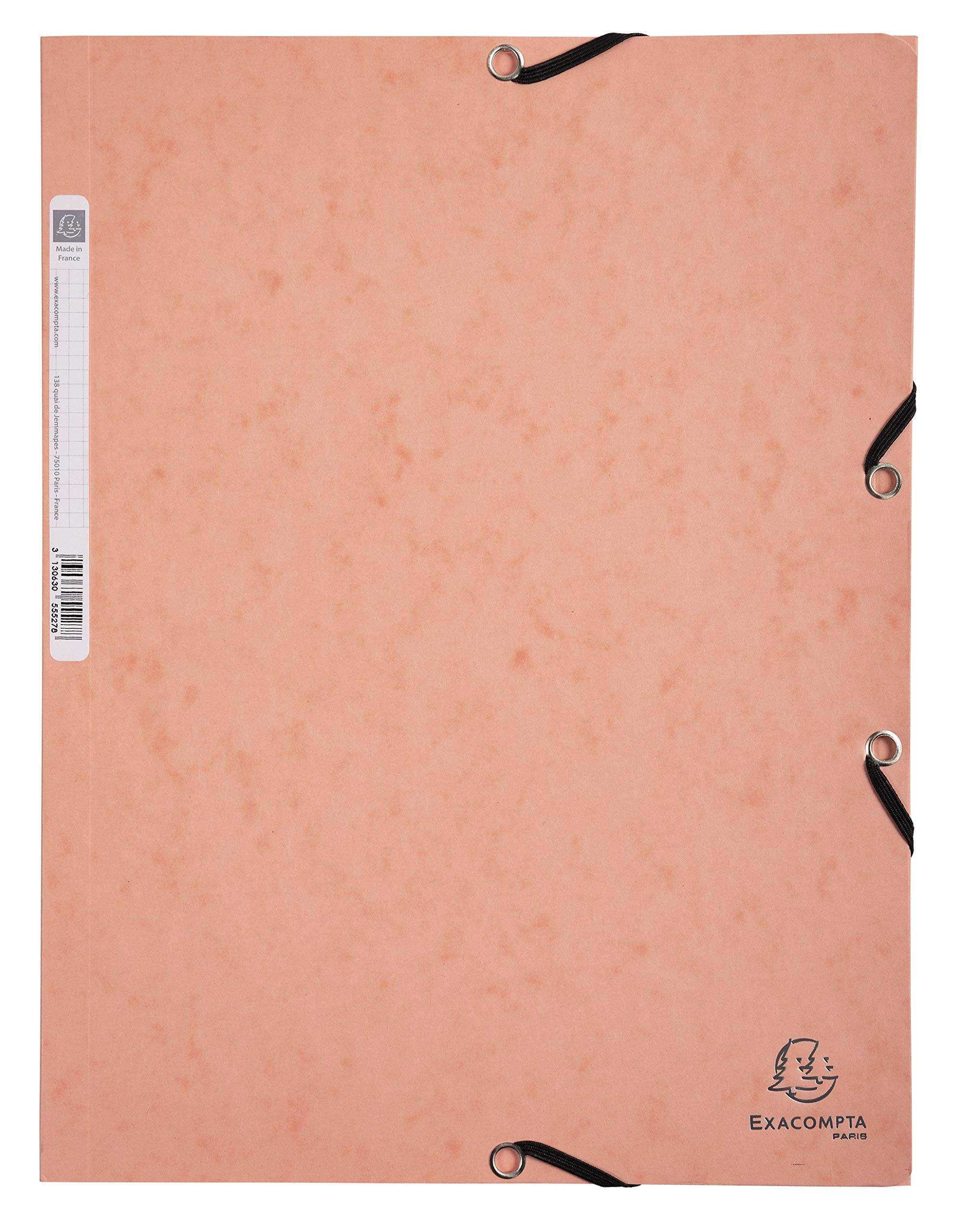 Exacompta 55527E Einschlagmappe Aquarel. Aus stabilem Karton DIN A4 mit 3 Klappen Pastellfarbe Koralle Sammelmappe Dokumentenmappe ideal für Büro und Schule