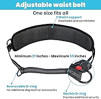 Vista 3 de Correa de perro manos libres con bolsa, correa para perro para 2 perros con doble asa, cinturón retráctil para perros para caminar, correr, trotar