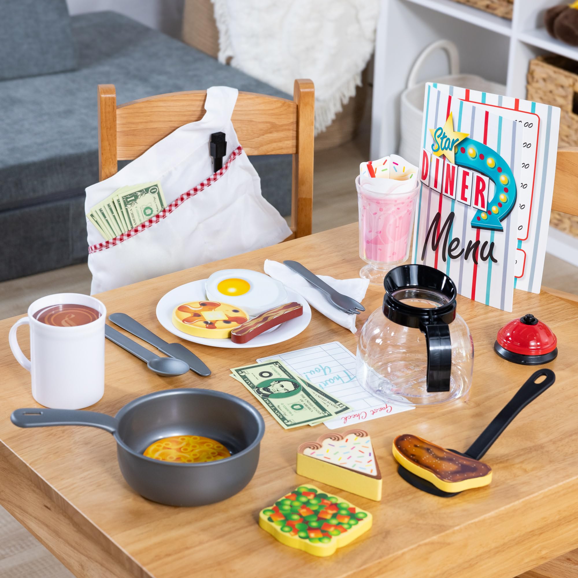Melissa & Doug – zabawkowy zestaw gwiezdna restauracja | zabawa z odgrywaniem ról | zestaw zabawkowy | 3+ | prezent dla chłopca lub dziewczynki