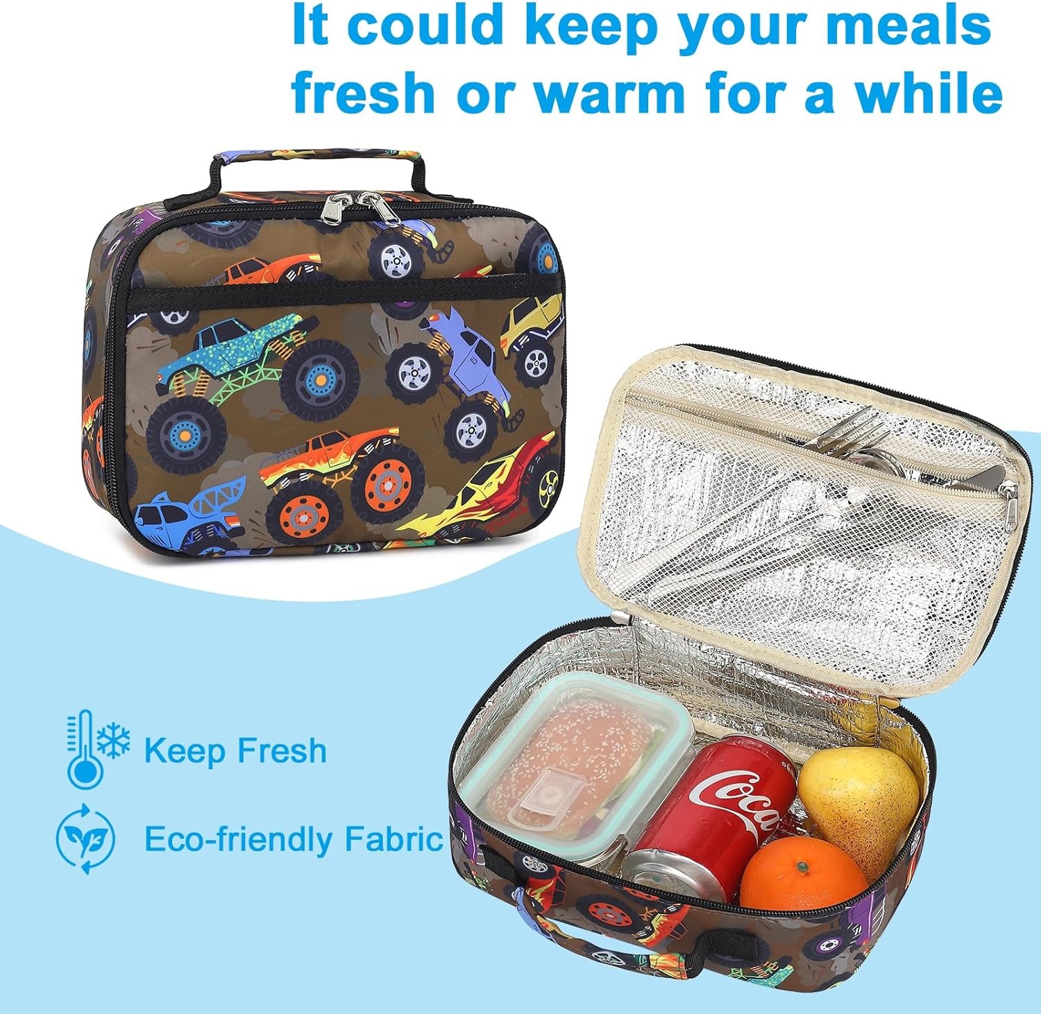 LEDAOU Kids School Backpack with Lunch Box for Boy Kindergarten BookBag School Bag Preschool Kindergarten Toddler Backpack (Brown) - Image 7