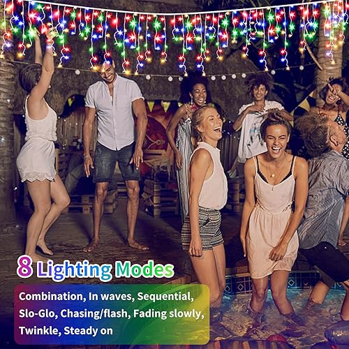 Miniatura 6 de Luces solares de Navidad para exteriores, 82 pies, 660 luces LED multicolor, funciona con energía solar con control remoto, luces solares que
