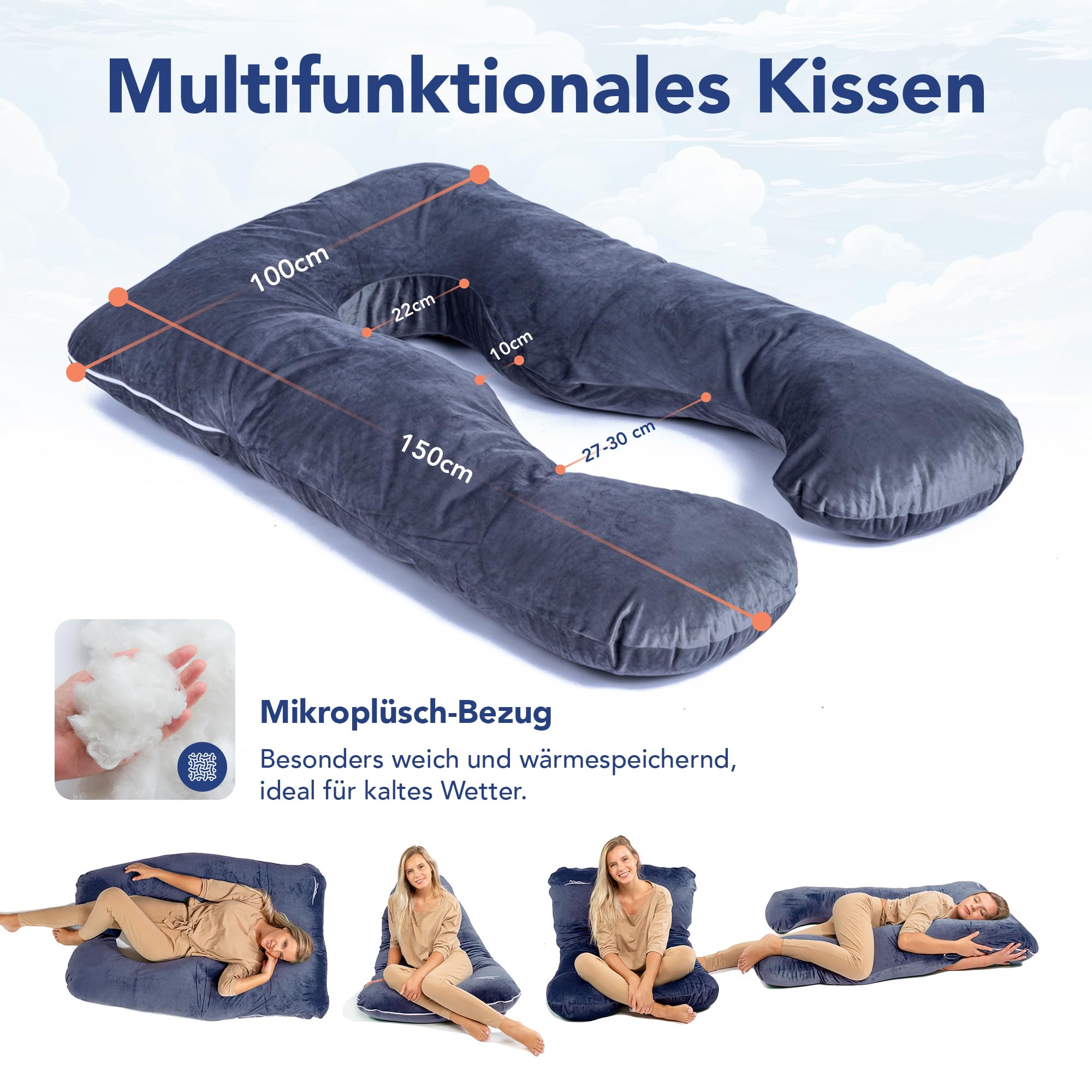 Coussin Orthopédique Lombaire Et Nuque MKS - 100x150 Cm, Coton, Pour Mieux Dormir Et Soulager Les Douleurs