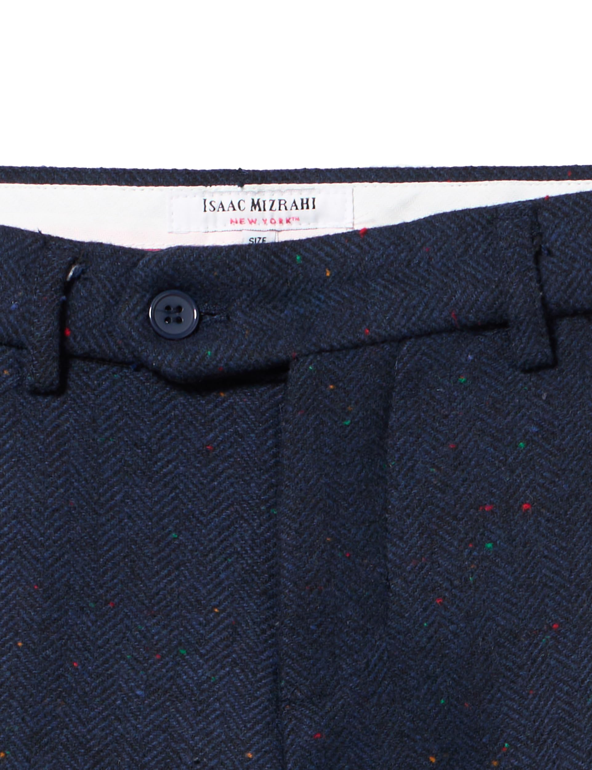 Isaac Mizrahi Boy's Fit Wool Blend Ink-Splash Pants Pantalones de Traje, Marina Militar, 16 Slim Niños y Adolescentes