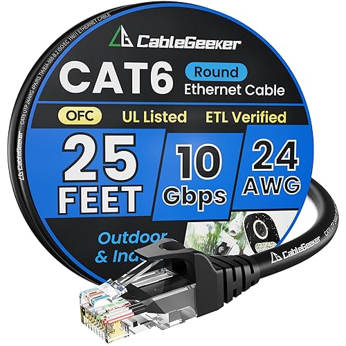 Miniatura 84 de Cable Ethernet Cat 6 de 30 pies, para interiores y exteriores, cable de red plano de Internet de alta velocidad de 10 Gbps, cable de conexión Blanco