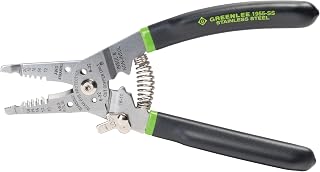Greenlee 1955-SS Stainless Steel Wire Stripper & Crimper for 10-18 AWG Solid, 12-20 AWG Stranded - Heavy-Duty Tool