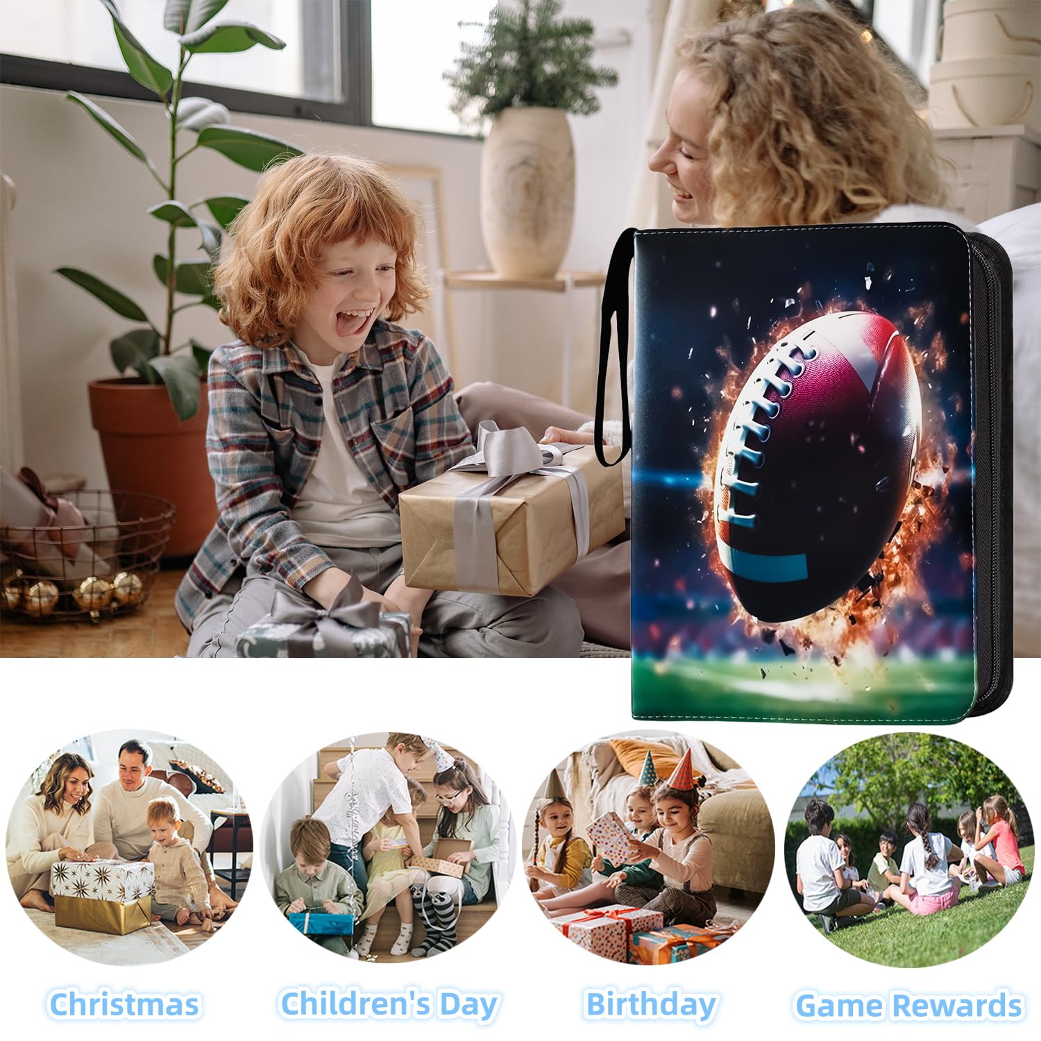 Amazon.com: Football Card Binder, Card Binder 9 Pocket with 40 Removable  Sleeves Trading Card Double Sided Pocket Collectible Card Albums All Sports  Binders Book 720 Pockets for Football Cards 2026 : Office Products