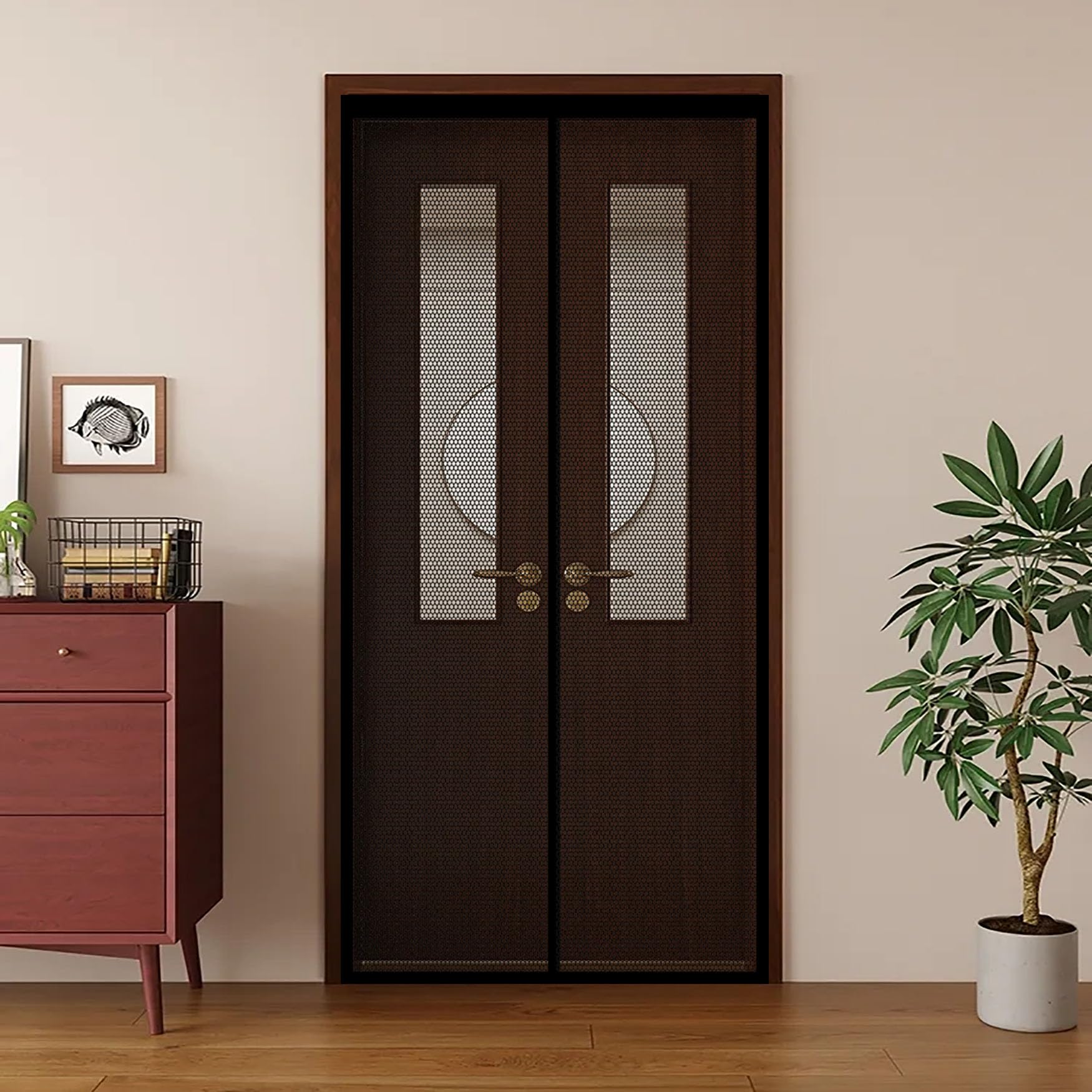 Moustiquaire de porte 140 x 256 cm pour des soirées d'été sans moustiques