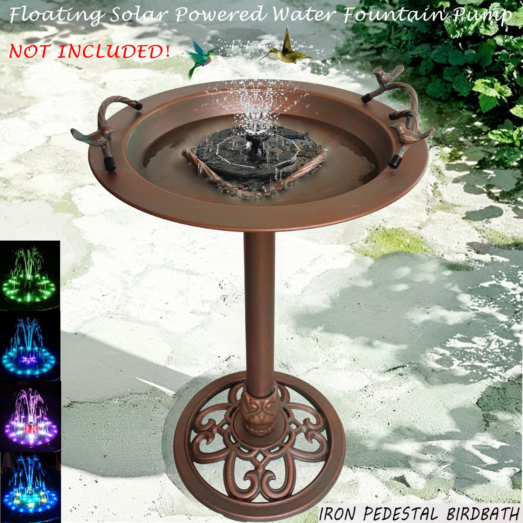 Amazon.com: Metal Bird Bath - Iron Birdbath 28.5