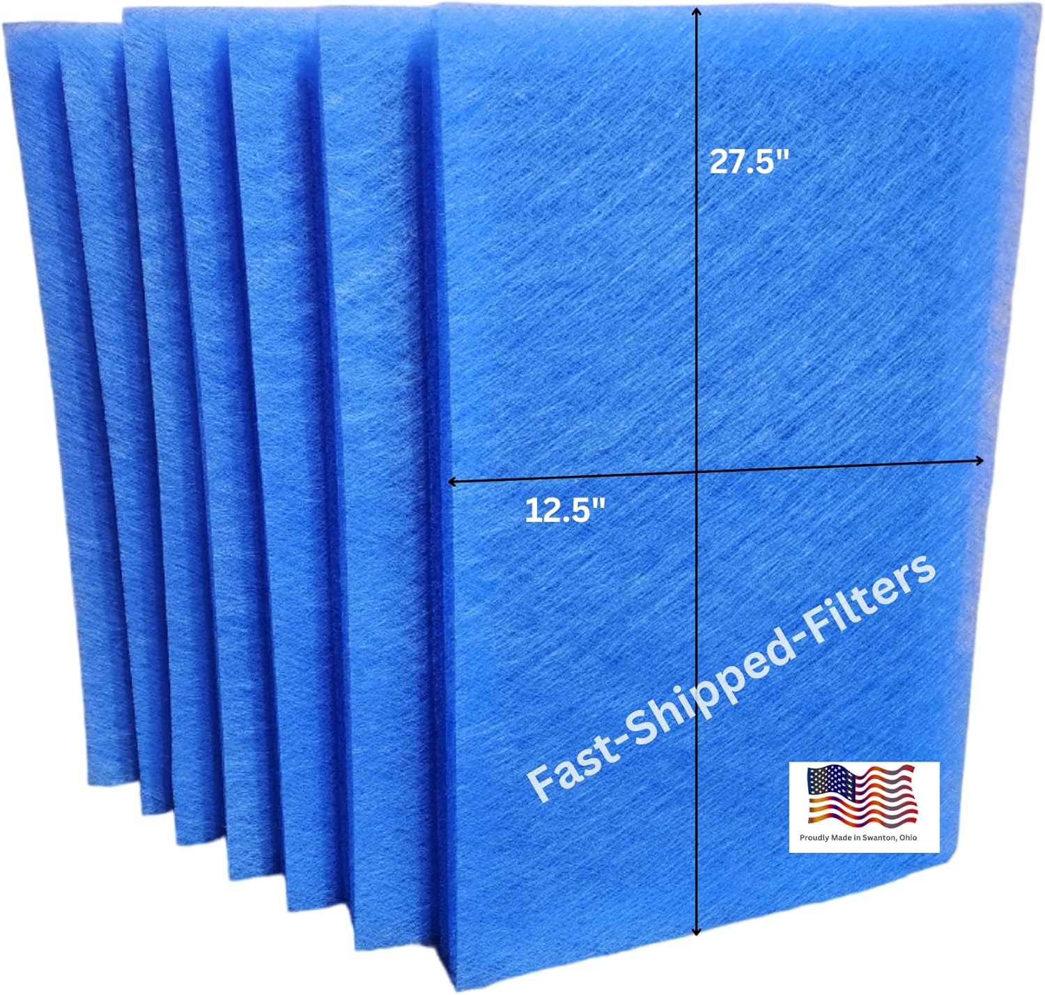 Fast-Shipped-Filters 7 Pack Replacement Filter Pads Compatible with MicroPower Guard One Hour Air Cleaner Refill Blue (7, Blue, 14x30)